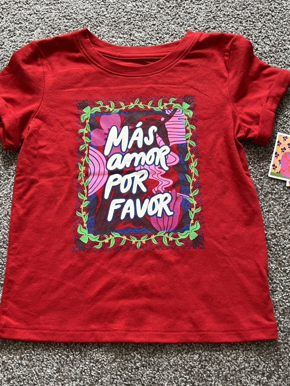 Latino Heritage Month Colorful "Más Amor Por Favor" Graphic Shirt